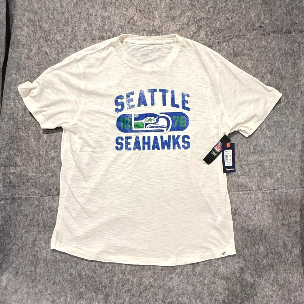 Fanatics Mens Seattle Seahawks NFL NWT Graphic T-Shirt White Size 2XL SEA NFL AC